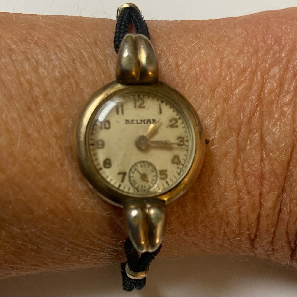 Antique Belmar Ladies Watch 10k Gold Plate & Stainless Adjustable Hinge Rare - Picture 2 of 6